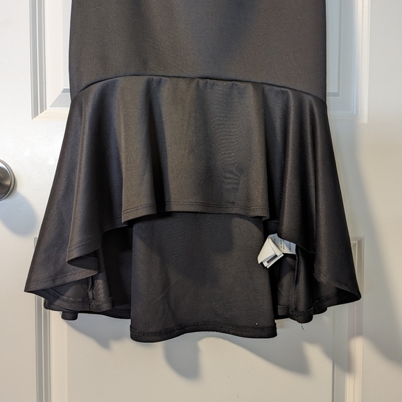 Black Satin spaghetti strap high low dress (extra large) - Picture 4 of 6